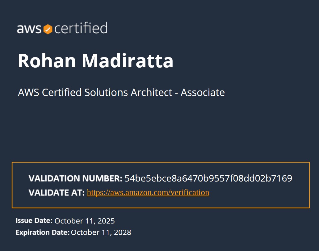 AWS SAA Certificate